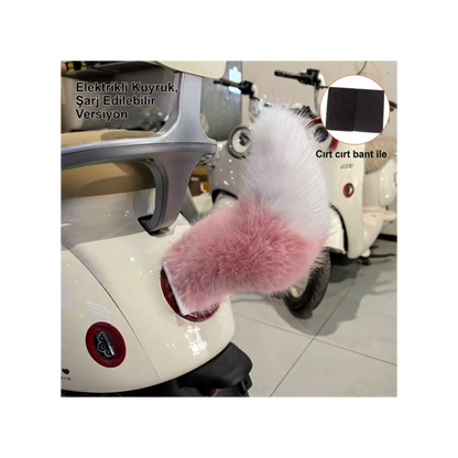 Işıklı Sesli Uzaktan Kumandalı  Hareketli Küçük Kuyruk Süsü Elektrikli Scooter, Araç Arkası Dış Aparatı